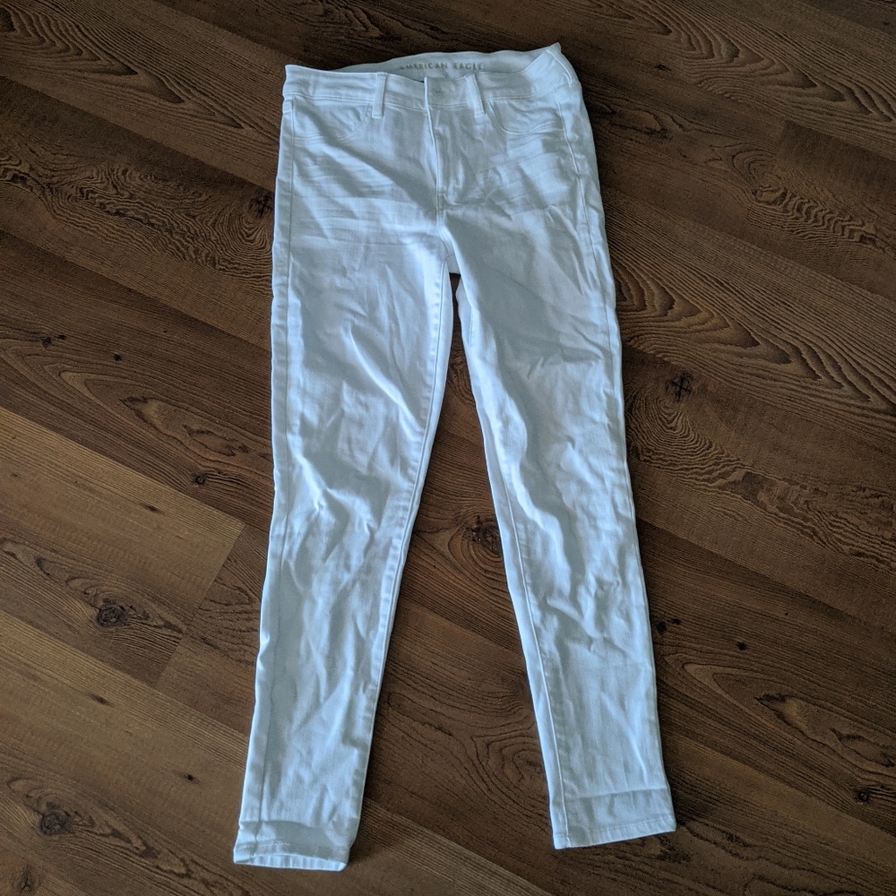 White hi rise jegging